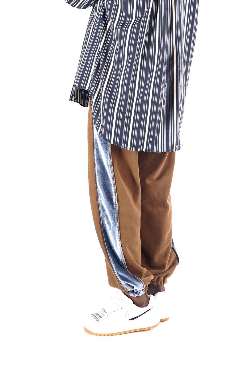 Empty Reference Brown Velvet Track Pants