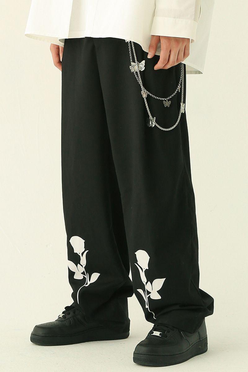 CZ White Roses Loose Trousers