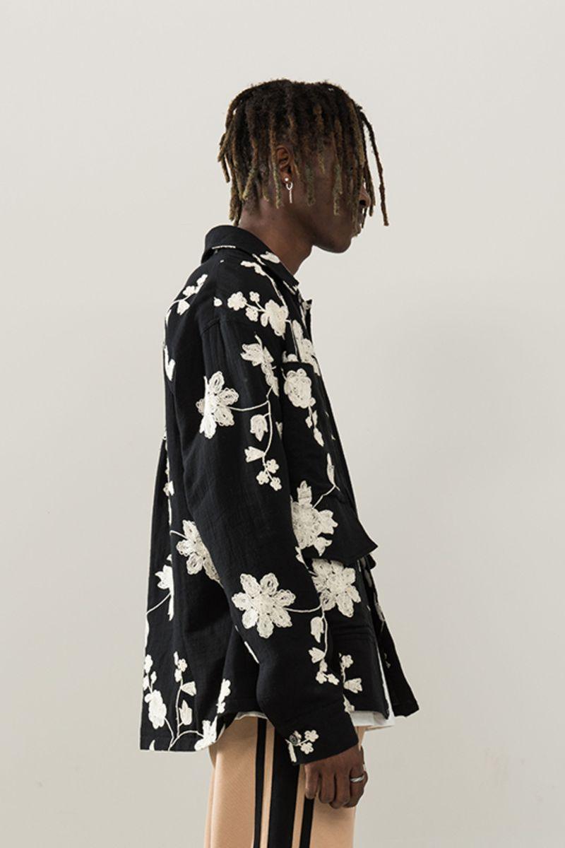 Empty Reference Embroidered Flowers Jacket