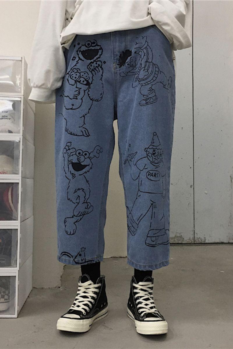 CZ Muppets Painted Cropped Jeans