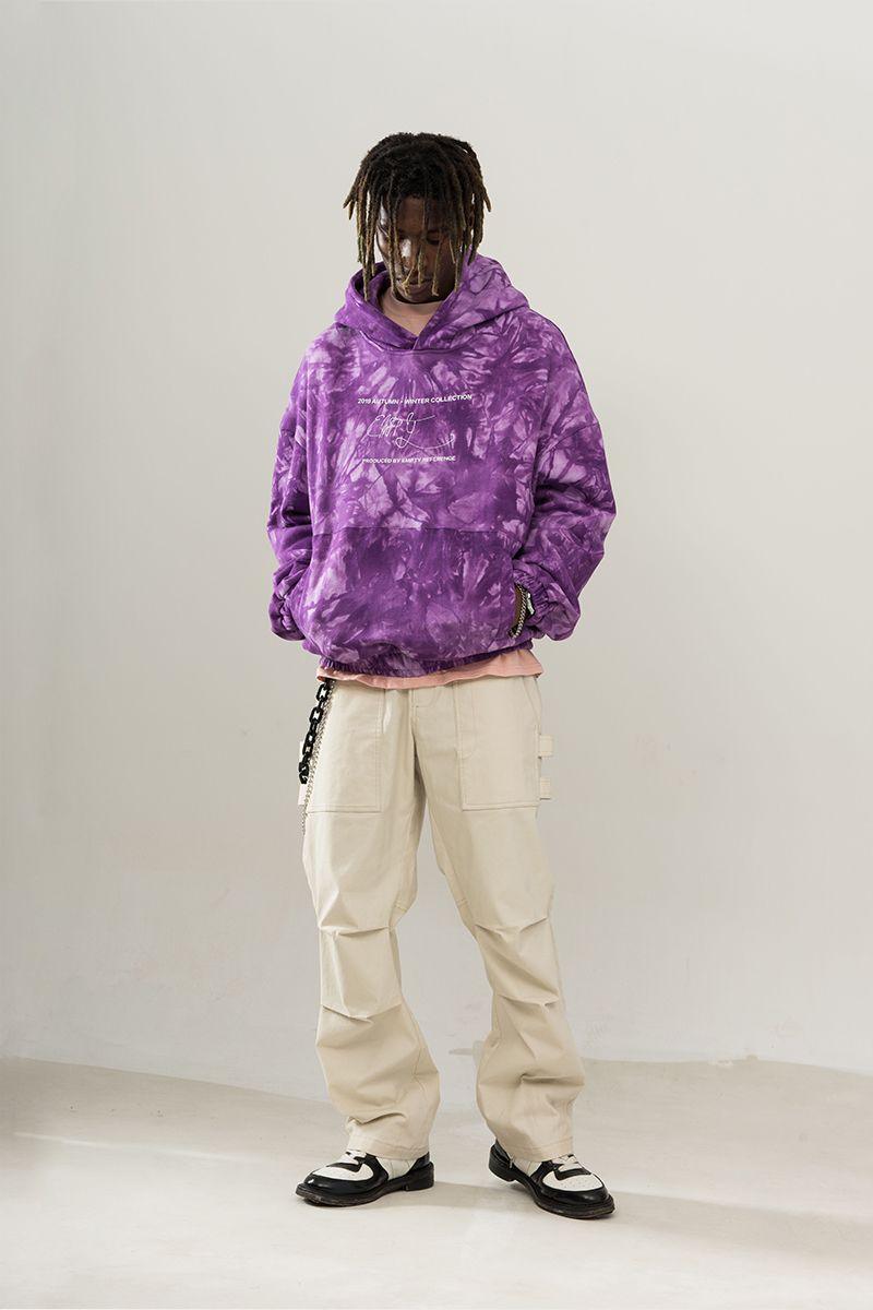 Empty Reference Purple Tie-Dyed Logo Hoodie
