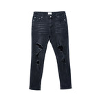 STEEPC Black Washed Distressed Jeans