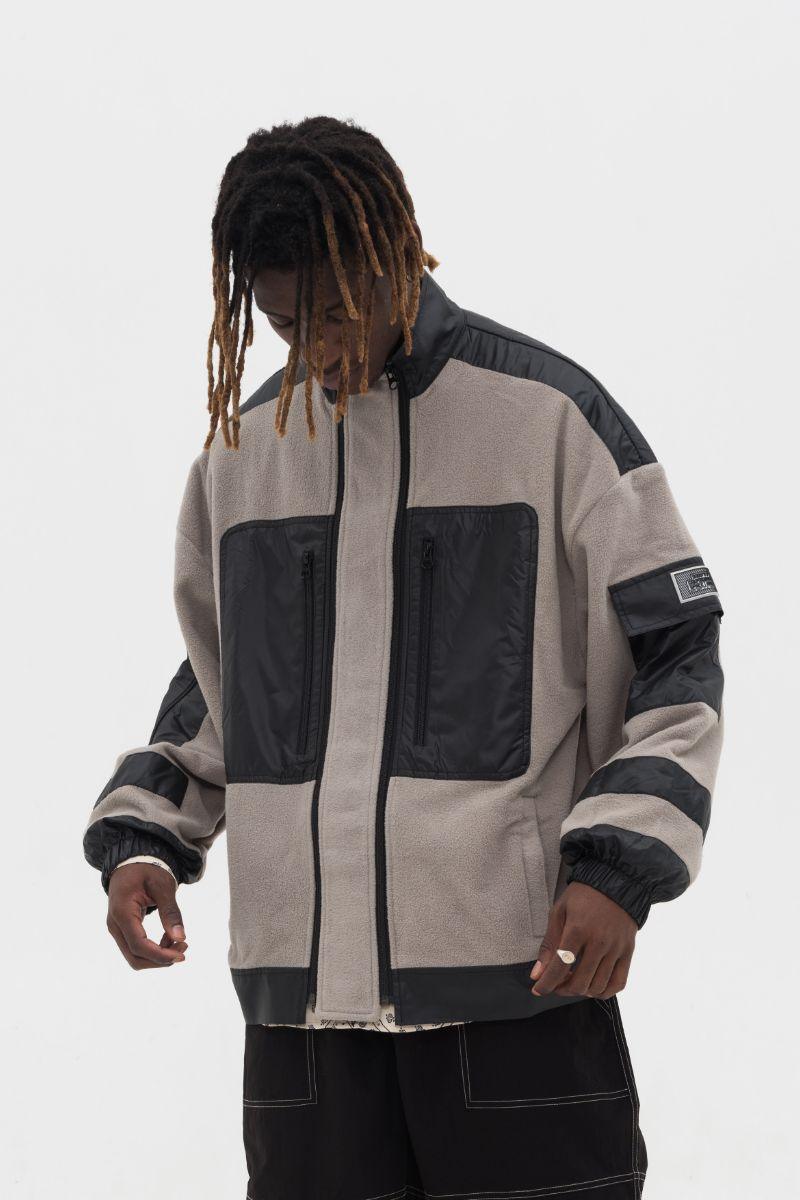 Empty Reference Gray Sherpa Fleece Jacket