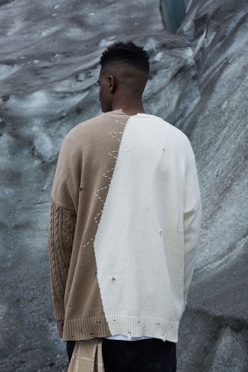 STEEPC Irregular Distressed Sweater