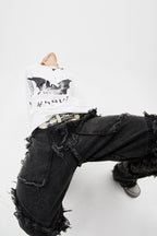 BLACKTAI Deconstructed Washed Jeans