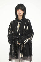 CZ Black Tie Dyed Ripped L/S Shirt