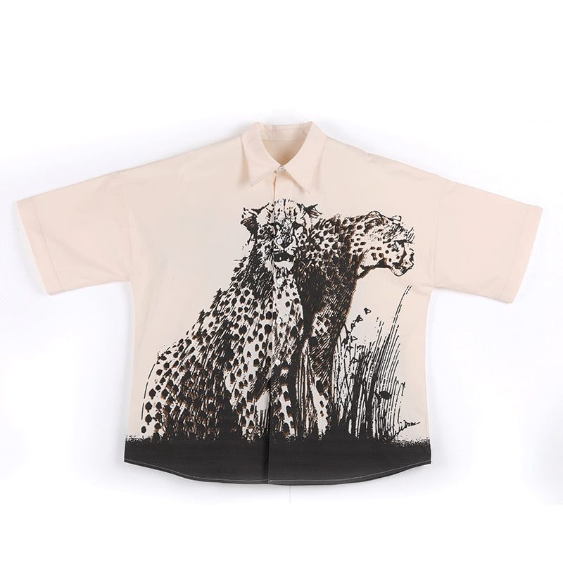 Mix7 Leopard Print Loose S/S Shirt