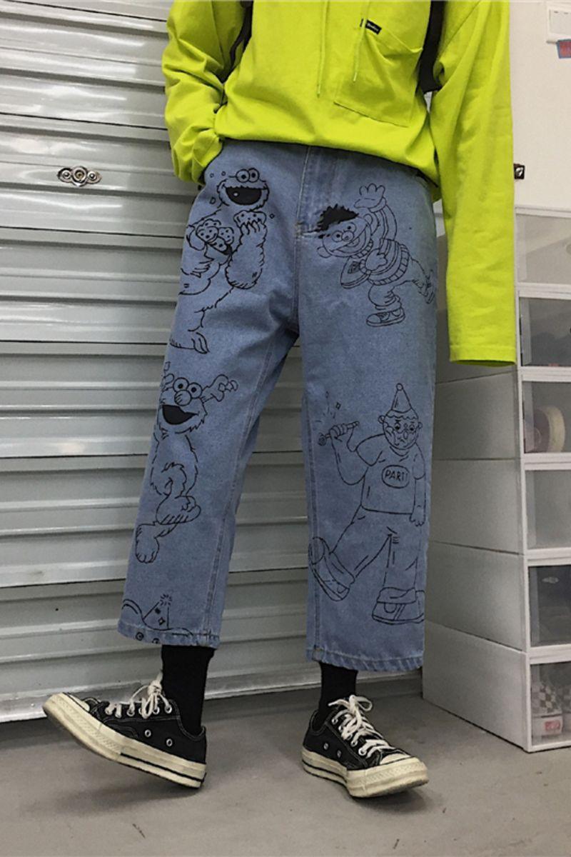 CZ Muppets Painted Cropped Jeans