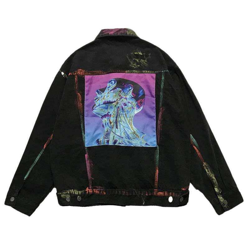 CZ Abstract Painted Jeans Jacket