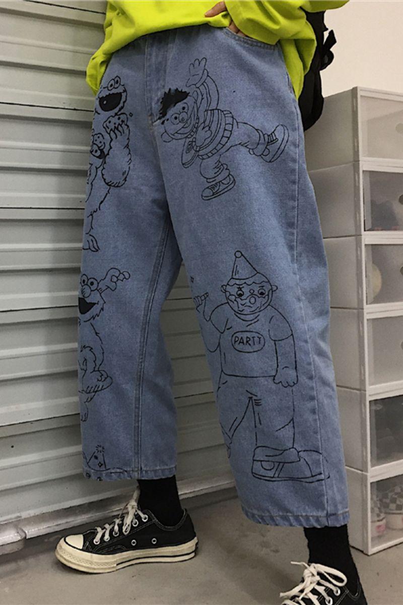 CZ Muppets Painted Cropped Jeans