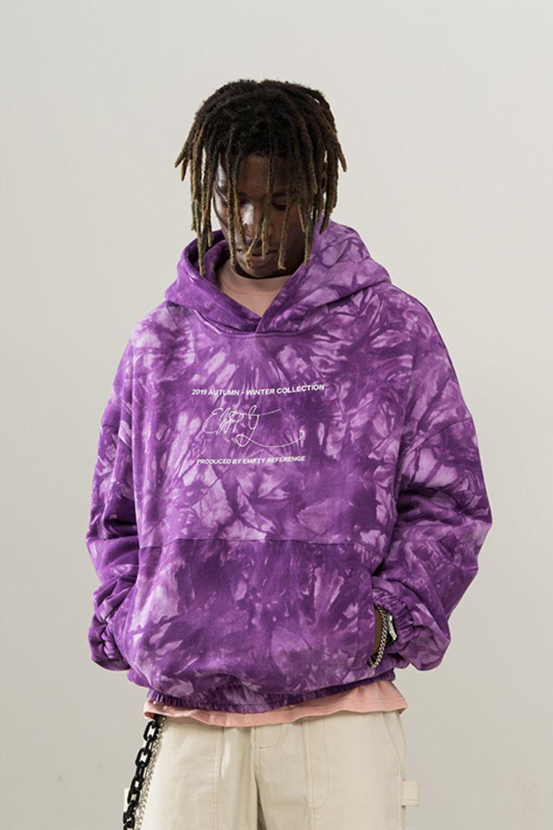 Empty Reference Purple Tie-Dyed Logo Hoodie