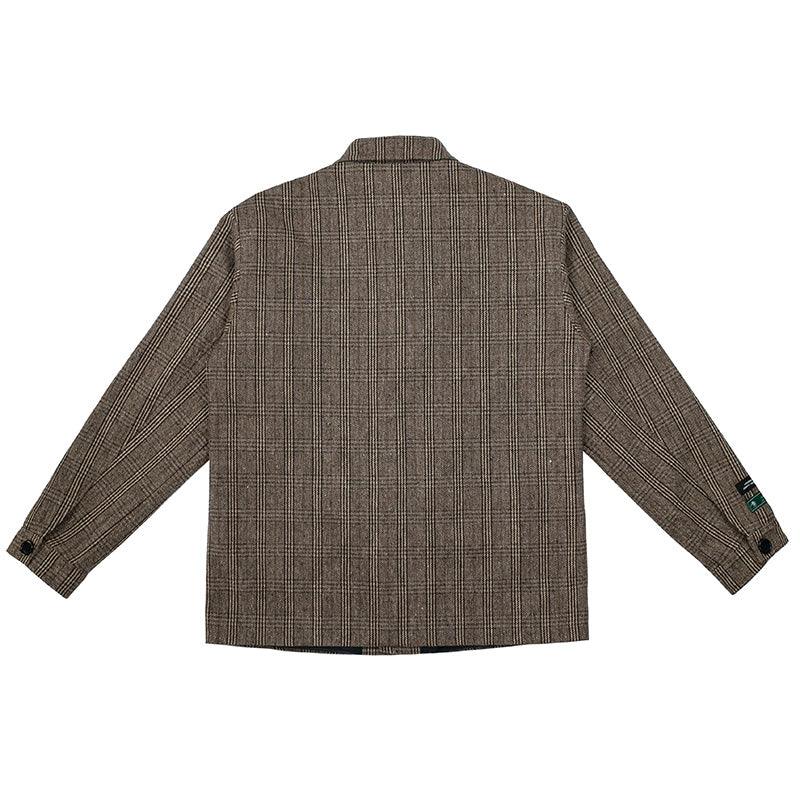 Empty Reference Embroidery Logo Plaid Blazer