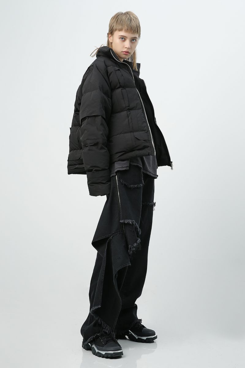 Unknown World Detachable Fabric Washed Jeans