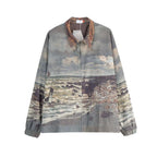 CZ Oil Painting Full Print Corduroy Jacket