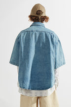 Mix7 Loose Light Blue Jeans S/S Shirt