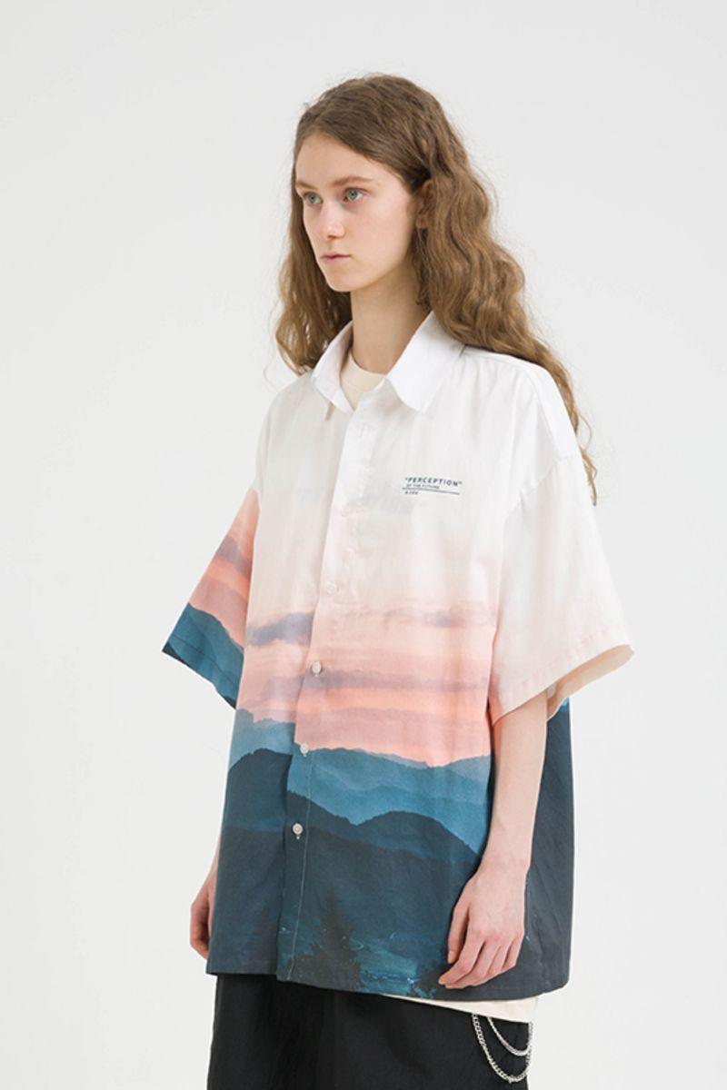 Center of Rotation Sunset Printed S/S Shirt