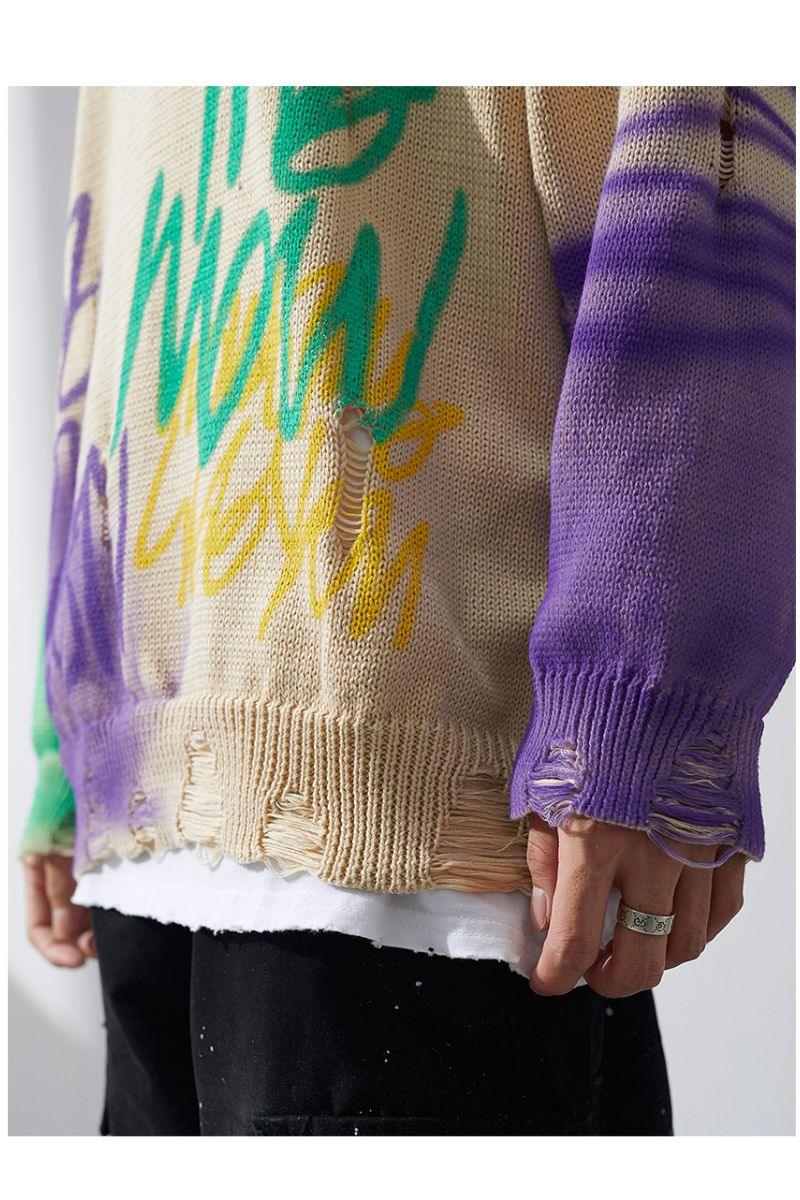 CZ Loose Graffiti Sweater