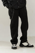 Empty Reference Black Corduroy Straight Trousers