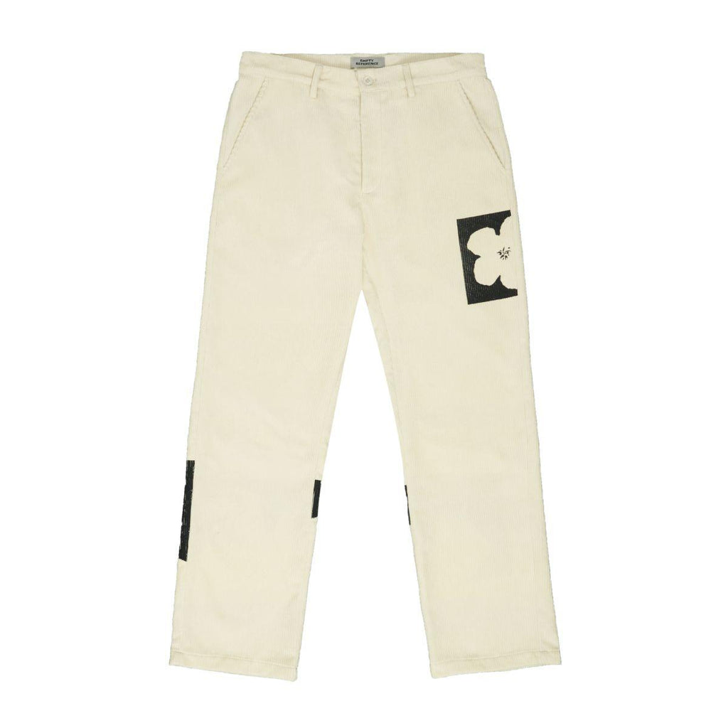 Empty Reference Flower Corduroy Straight Trousers