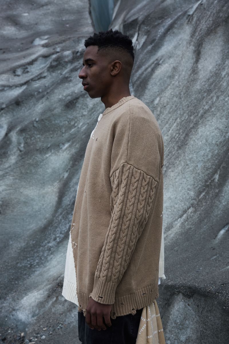 STEEPC Irregular Distressed Sweater