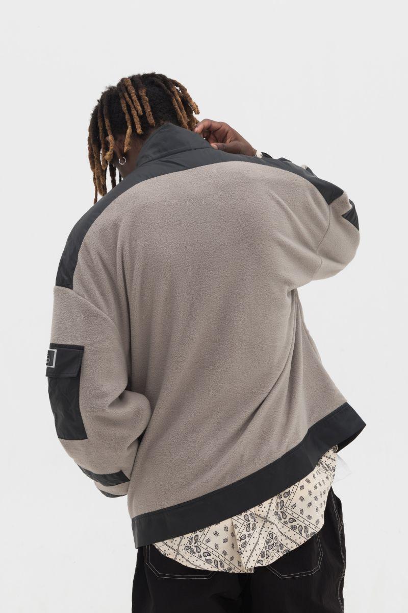 Empty Reference Gray Sherpa Fleece Jacket