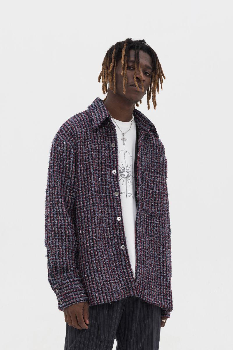 Empty Reference Purple Tweed L/S Shirt Coat