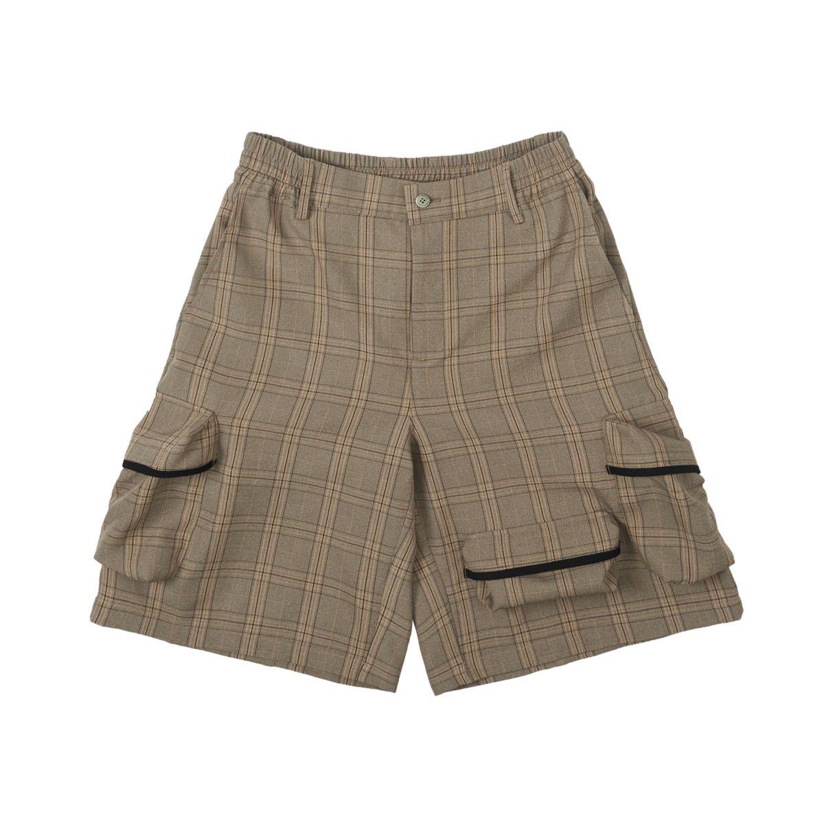 Empty Reference Coffee Plaid Functional Shorts