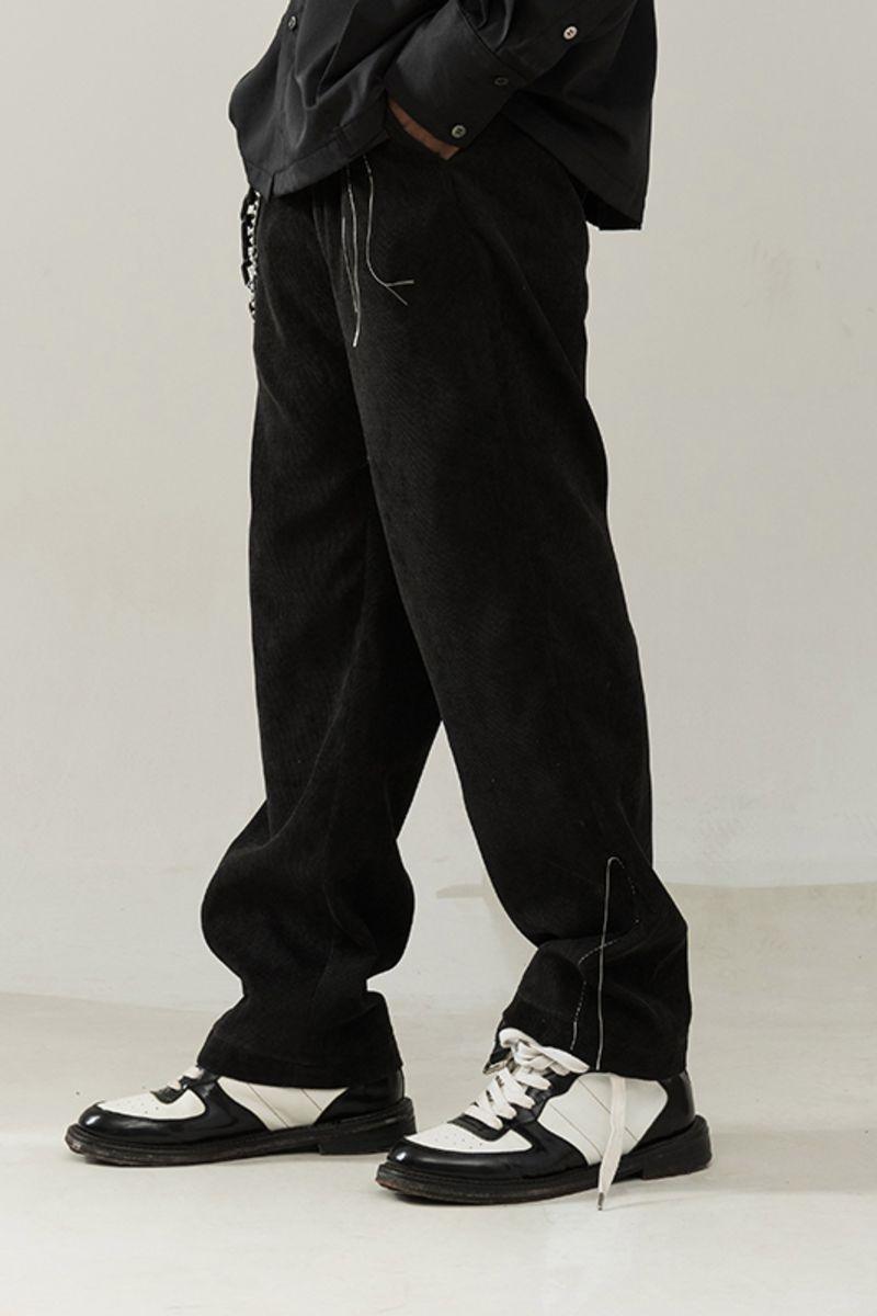 Empty Reference Black Corduroy Straight Trousers