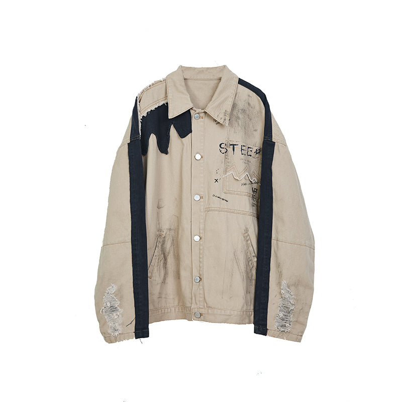 STEEPC Logo Distressed Graffiti Jacket