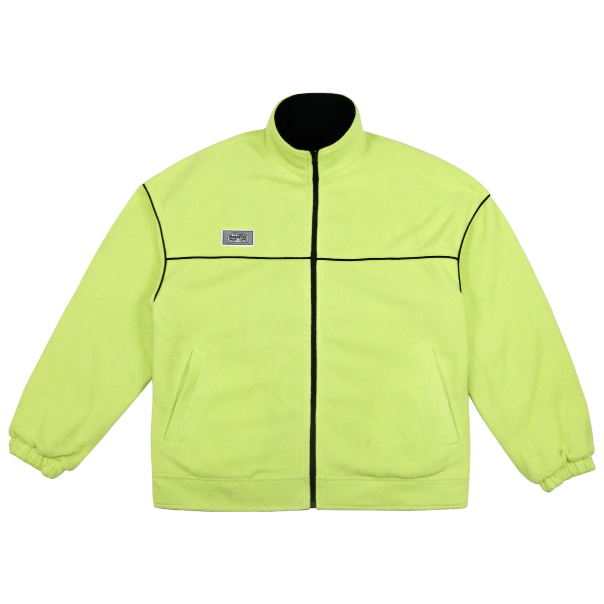 Empty Reference Reversible Black and Green Fleece Jacket