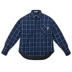 Empty Reference Blue Checkered Shirt Heavy Jacket