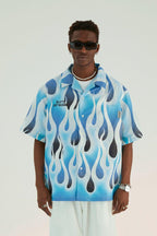 Empty Reference Flame Gradient Logo Cuban Shirt