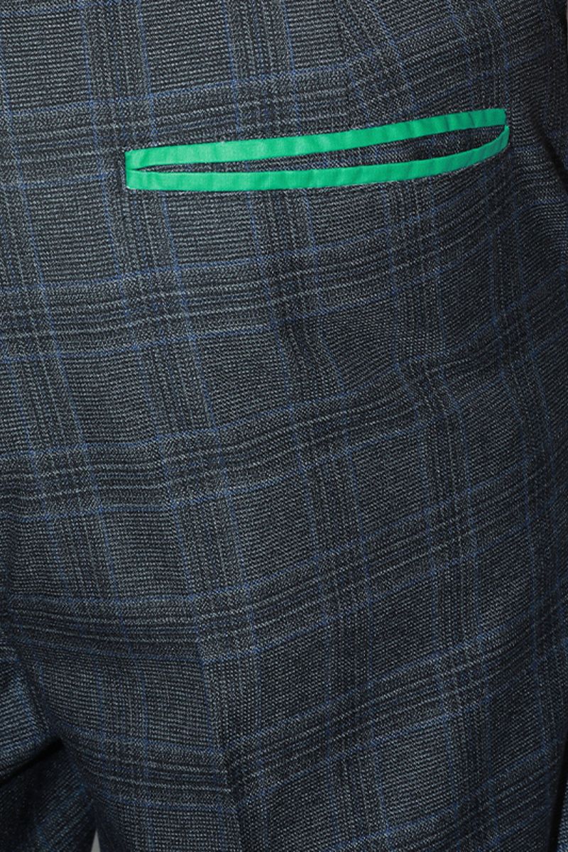 Mix7 Plaid Straight Trousers