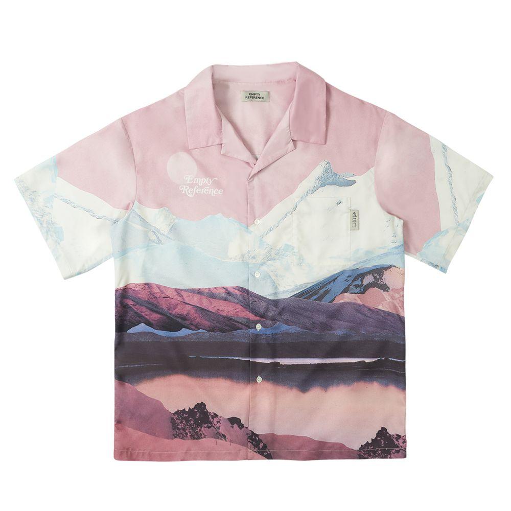 Empty Reference Mountains Print Cuban Shirt