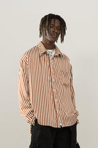 Empty Reference Brown Striped L/S Shirt
