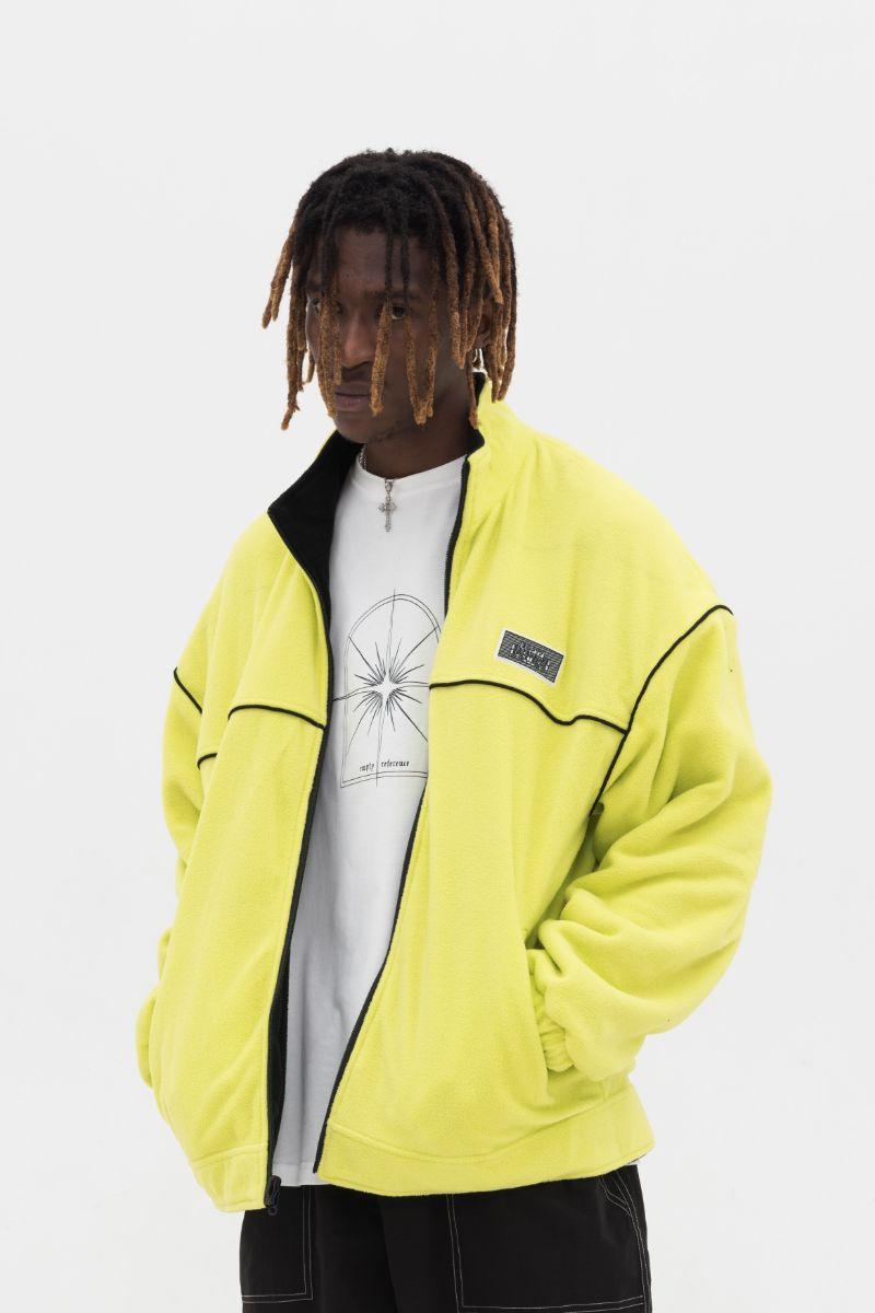 Empty Reference Reversible Black and Green Fleece Jacket