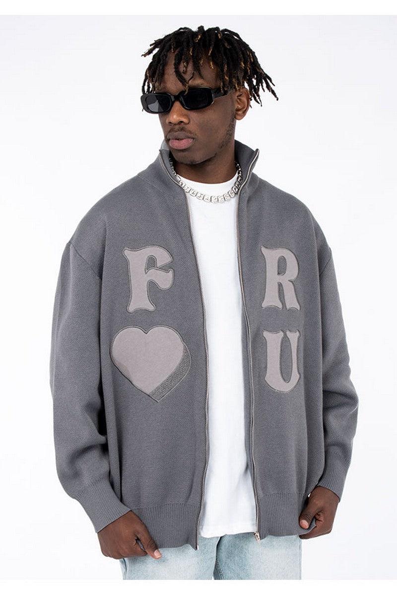 CZ Stand Up Collar Sweater
