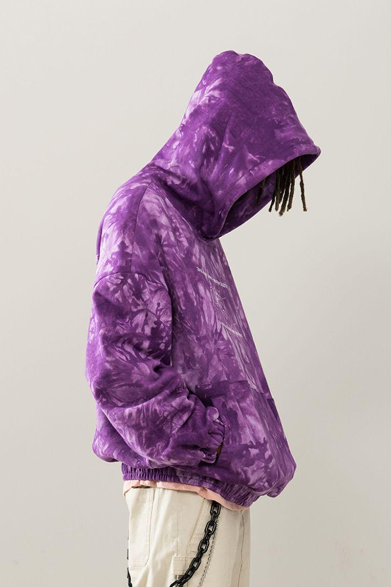 Empty Reference Purple Tie-Dyed Logo Hoodie