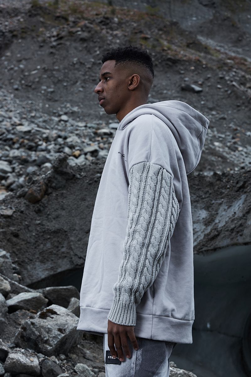 STEEPC Cable Knit Logo Hoodie
