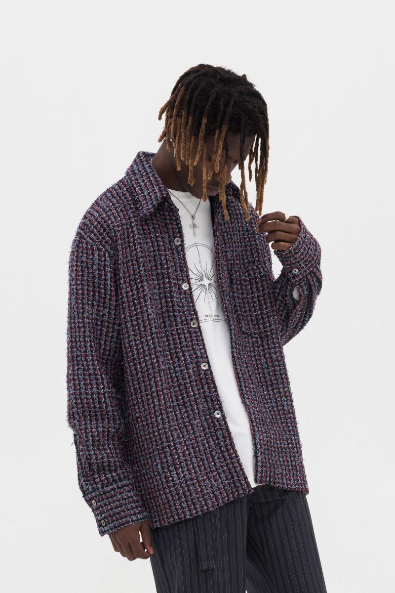 Empty Reference Purple Tweed L/S Shirt Coat