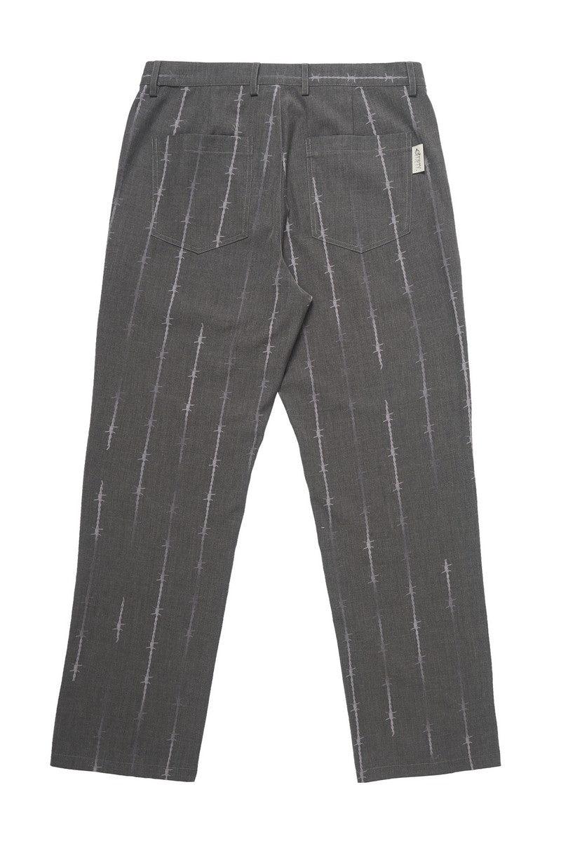 Empty Reference Thorn Print Straight Trousers