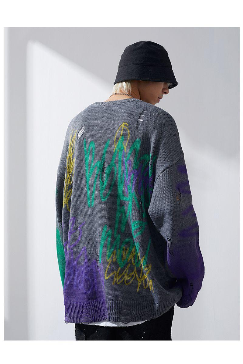 CZ Loose Graffiti Sweater