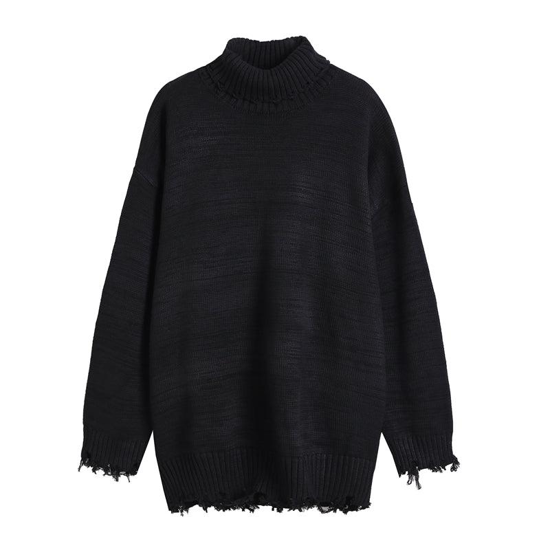 CZ Ripped Knit Turtleneck - UK Only