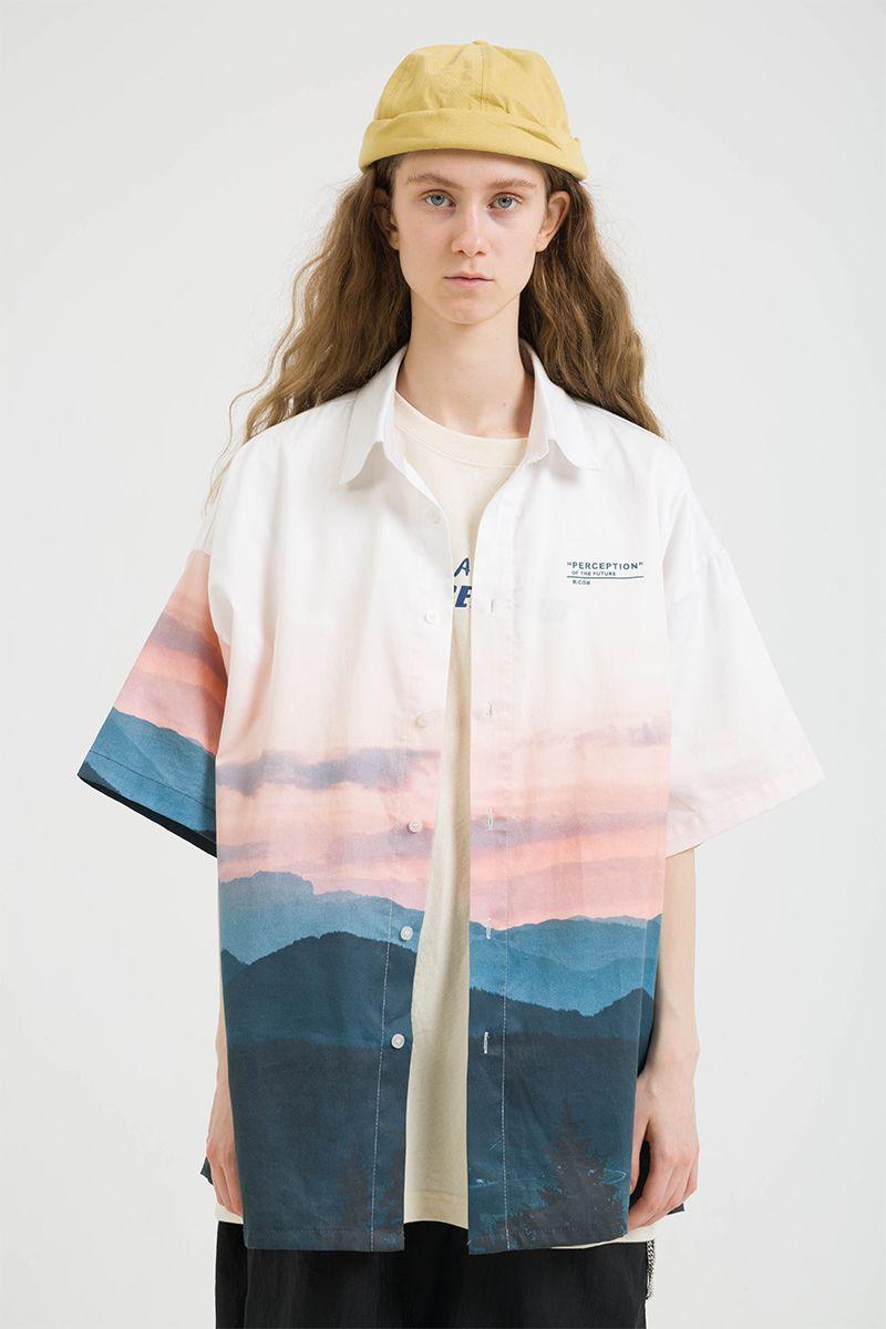 Center of Rotation Sunset Printed S/S Shirt