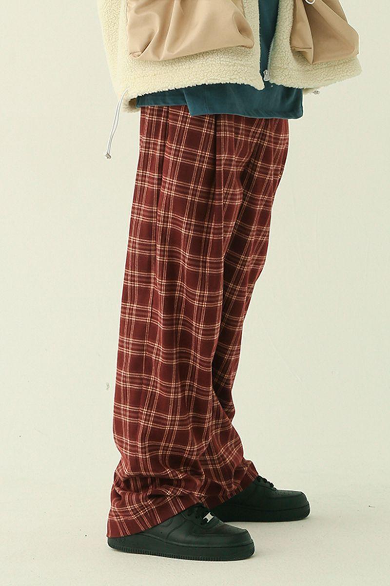 CZ Red Wine Plaid Trousers