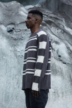 STEEPC Striped Distressed Sweater