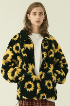 CZ Sunflowers Full Print Sherpa Jacket