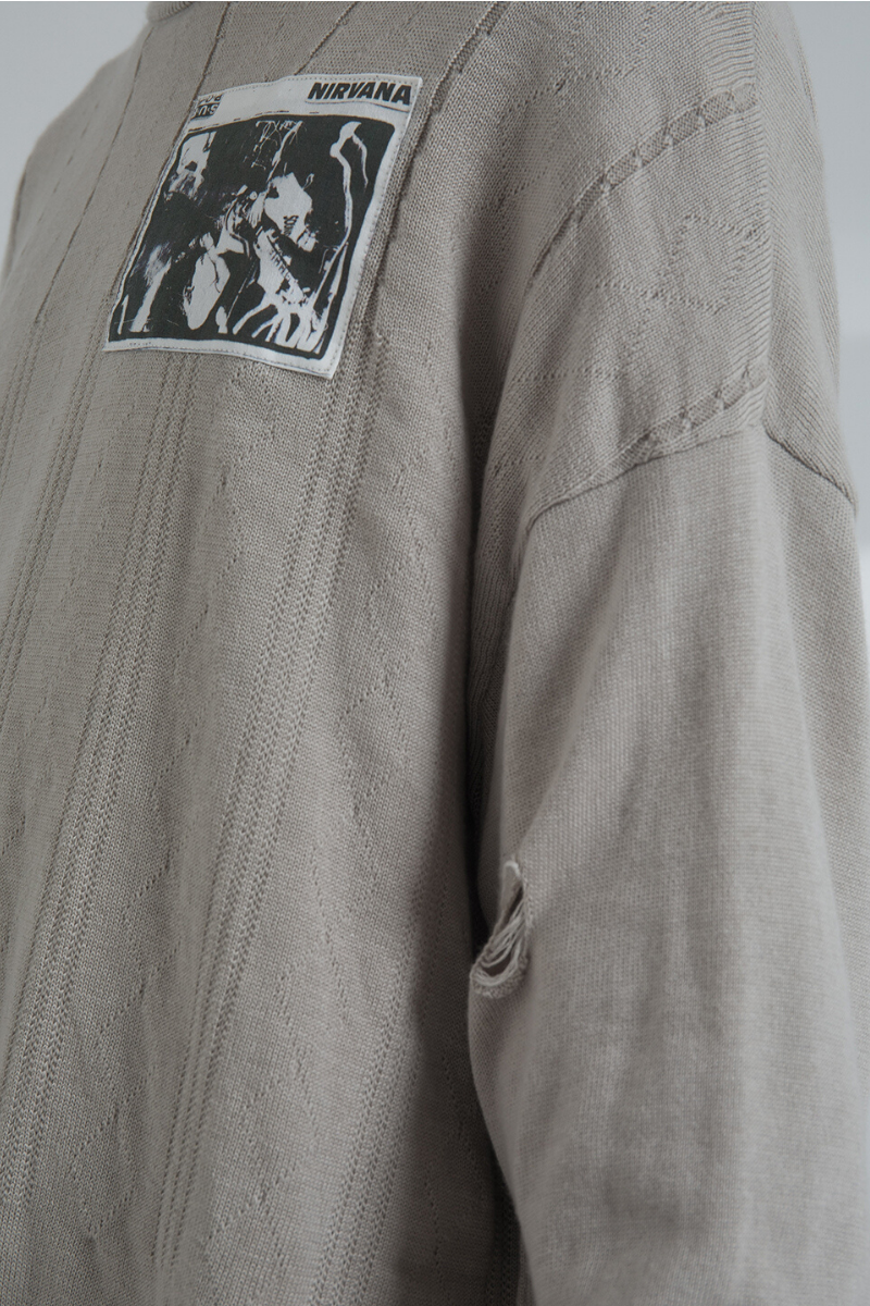 THINGY Vintage Patches Knit Wool Sweater
