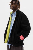 Empty Reference Reversible Black and Green Fleece Jacket