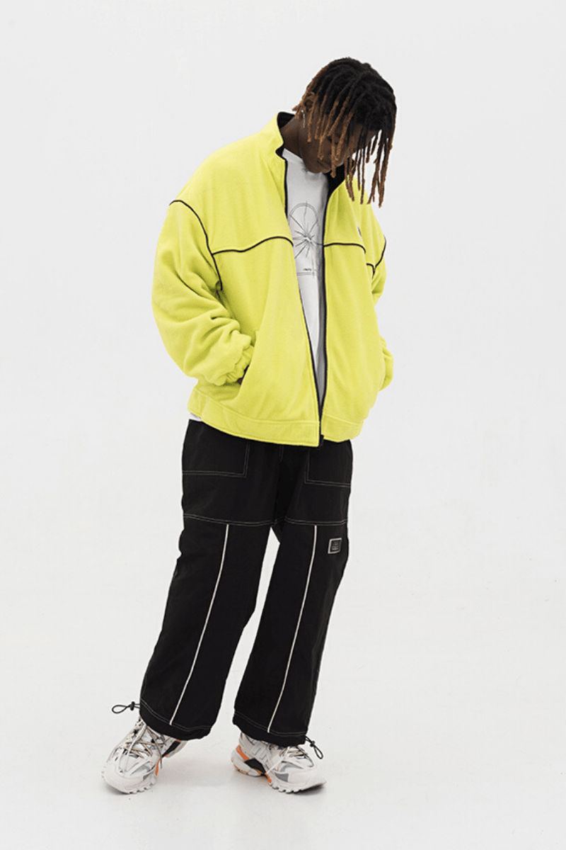 Empty Reference Reversible Black and Green Fleece Jacket